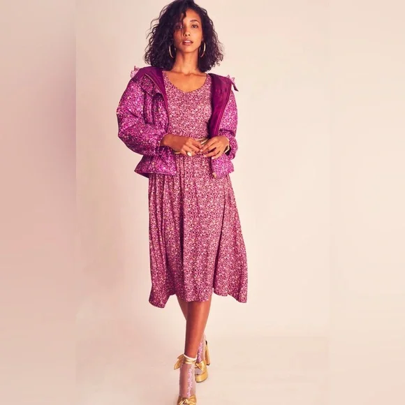 LoveShackFancy Modena Puffer Quilted Floral Print Jacket Size Small NWOT